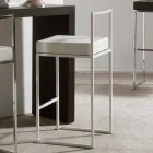 Sgabello Fisso in Ecopelle, Design Moderno H 65 cm- Alina Viadurini