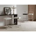 Sgabello Fisso in Ecopelle, Design Moderno H 65 cm- Alina Viadurini