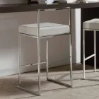 Sgabello Fisso in Ecopelle, Design Moderno H 65 cm- Alina Viadurini