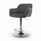 Sgabello Girevole con Seduta Rivestita e Base in Acciaio Made in Italy - Arona Viadurini