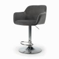 Sgabello Girevole con Seduta Rivestita e Base in Acciaio Made in Italy - Arona