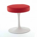 Sgabello Girevole in Alluminio Laccato con Seduta in Pelle Made in Italy - Dacia