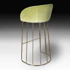 Sgabello Imbottito e Rivestito con Struttura in Metallo Made in Italy - Anversa Viadurini