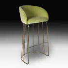 Sgabello Imbottito e Rivestito con Struttura in Metallo Made in Italy - Anversa Viadurini