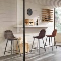 Sgabello in similpelle e metallo design moderno - Gino