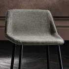 Sgabello in Tessuto e Metallo Antracite Design Made in Italy- Marianet Viadurini
