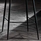 Sgabello in Tessuto e Metallo Antracite Design Made in Italy- Marianet Viadurini