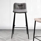 Sgabello in Tessuto Fibrato Effetto Pelle e in Metallo Made in Italy - Gohan Viadurini