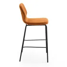 Sgabello Moderno da Cucina in Velluto Trapuntato Colorato di Design - Scarat Viadurini