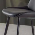 Sgabello Moderno H 80 cm, Seduta in Ecopelle Nabuk - Ines Viadurini