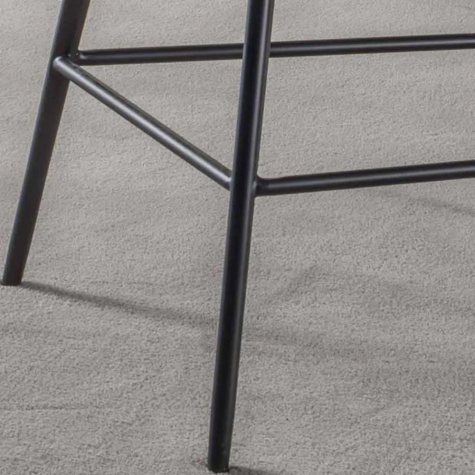 Sgabello Moderno H 80 cm, Seduta in Ecopelle Nabuk - Ines Viadurini