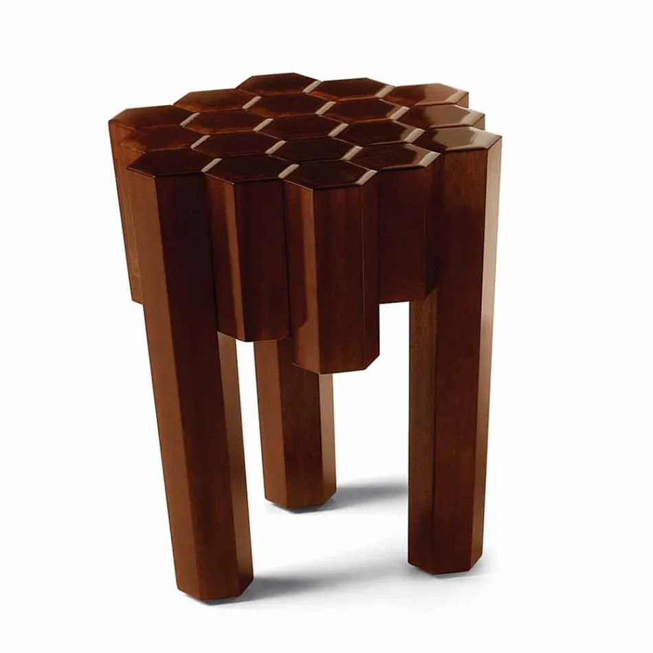 Sgabello/tavolino in legno massello di design, L38xP38 cm, Begga Viadurini