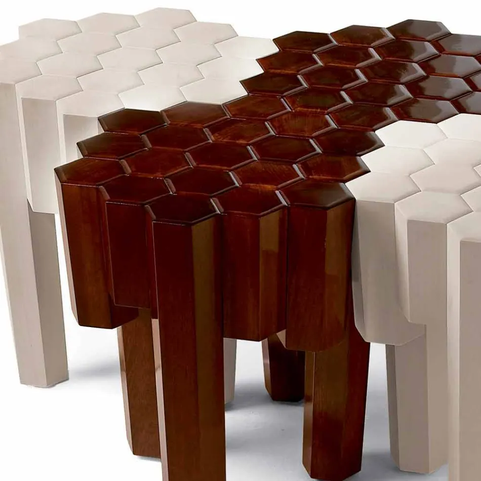 Sgabello/tavolino in legno massello di design, L38xP38 cm, Begga Viadurini