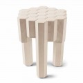 Sgabello/tavolino in legno massello di design, L38xP38 cm, Begga