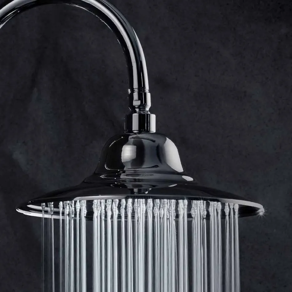 Soffione Classico in Acciaio con Braccio Doccia in Ottone Made in Italy - Jeko Viadurini