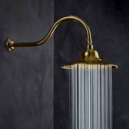 Soffione Classico in Acciaio con Braccio Doccia in Ottone Made in Italy - Jeko Viadurini