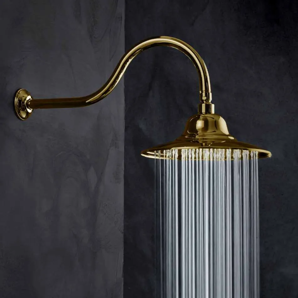 Soffione Classico in Acciaio con Braccio Doccia in Ottone Made in Italy - Jeko Viadurini