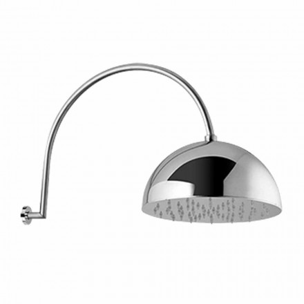Soffione Doccia a Campana in Acciaio con Braccio ad Arco Made in Italy - Auro Viadurini
