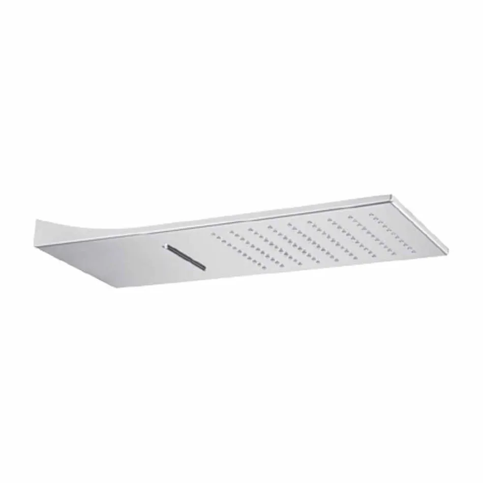 Soffione Doccia da Parete in Acciaio Inox Rettangolare Made in Italy - Netto Viadurini