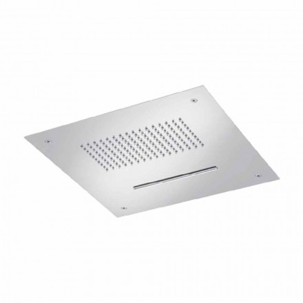 Soffione Doccia da Soffitto in Acciaio con Doppio Getto Made in Italy - Quinto Viadurini
