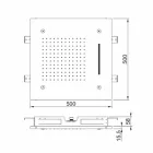 Soffione Doccia da Soffitto in Acciaio Inox con 3 Getti Made in Italy - Frido Viadurini
