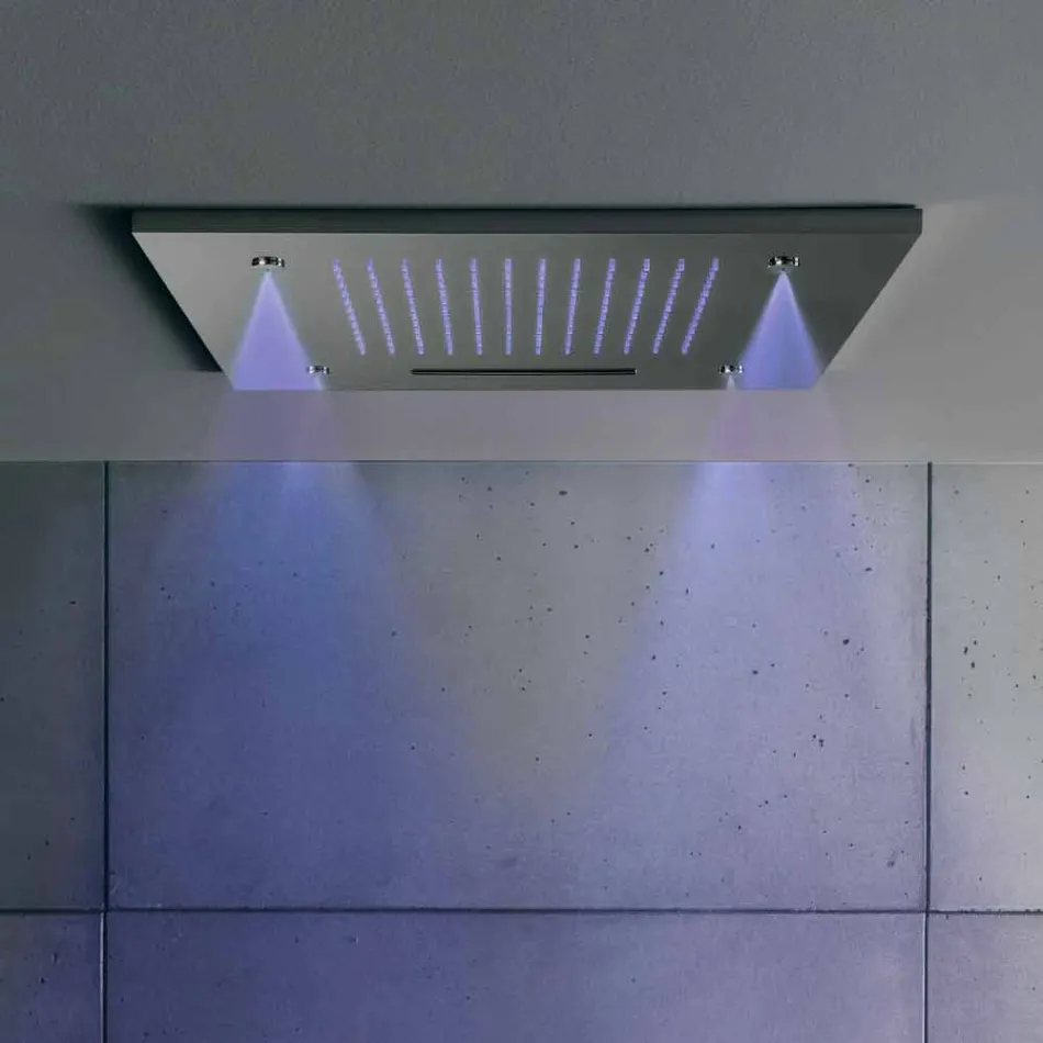Soffione Doccia in Acciaio Inox con Cromoterapia Made in Italy - Solver Viadurini