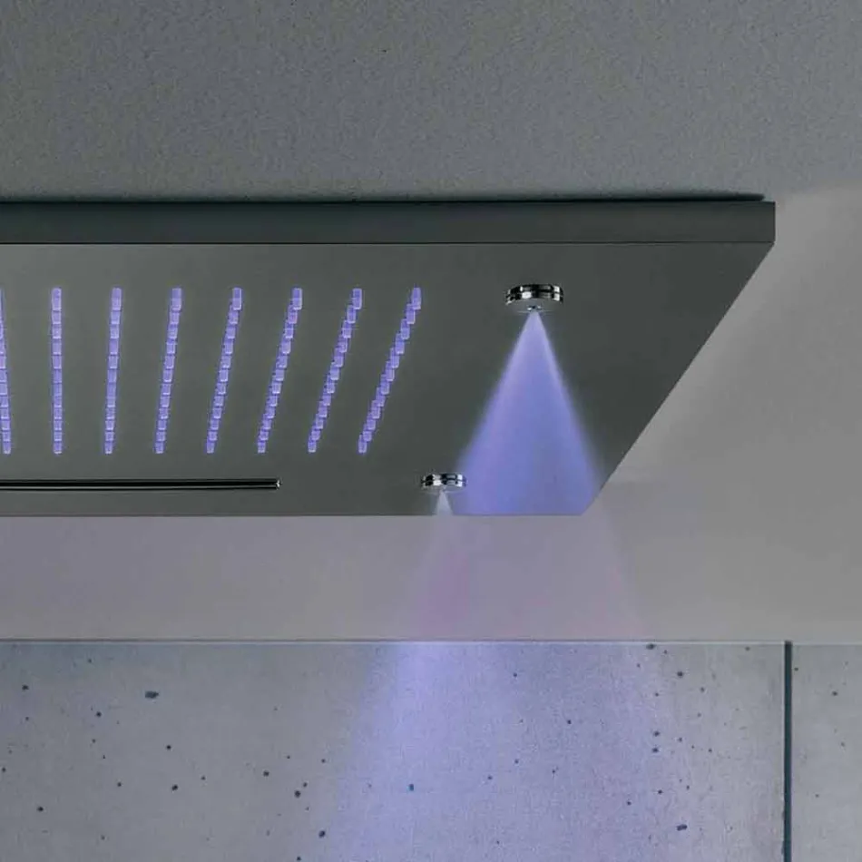 Soffione Doccia in Acciaio Inox con Cromoterapia Made in Italy - Solver Viadurini