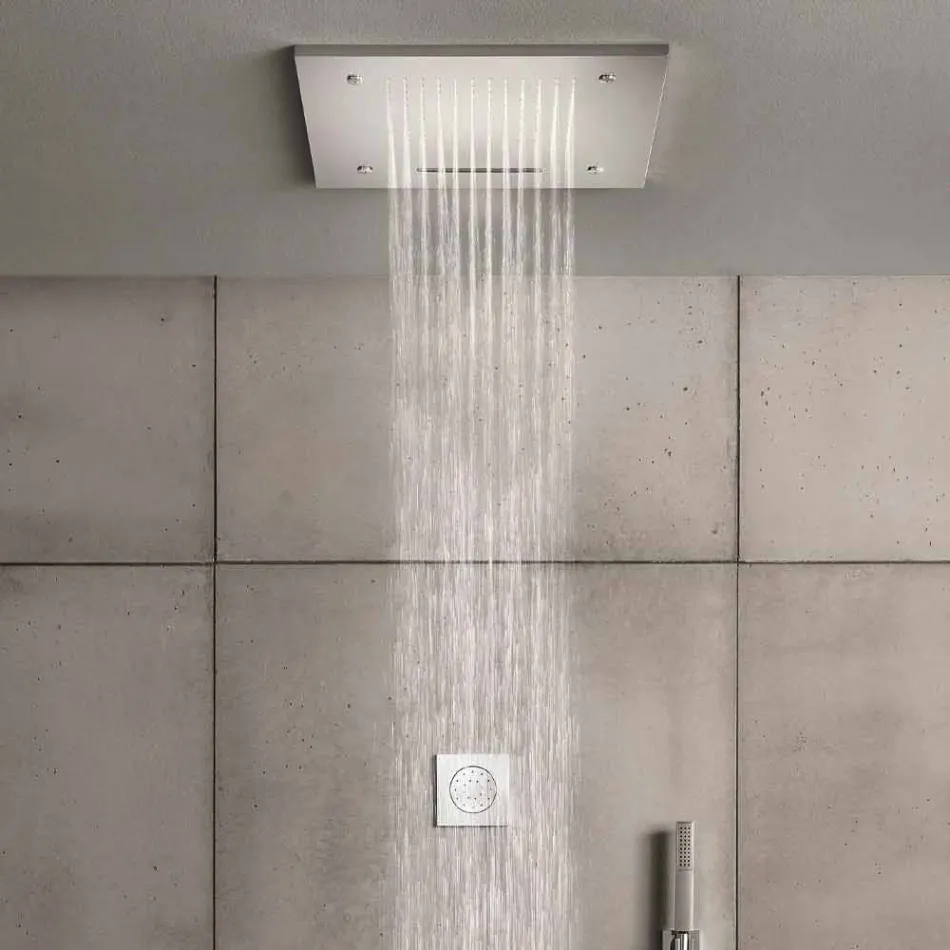 Soffione Doccia in Acciaio Inox con Cromoterapia Made in Italy - Solver Viadurini