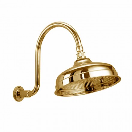 Soffione Doccia in Ottone con Braccio ad Arco Classico Made in Italy - Bisco Viadurini