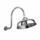 Soffione Doccia in Ottone con Braccio ad Arco Classico Made in Italy - Bisco Viadurini