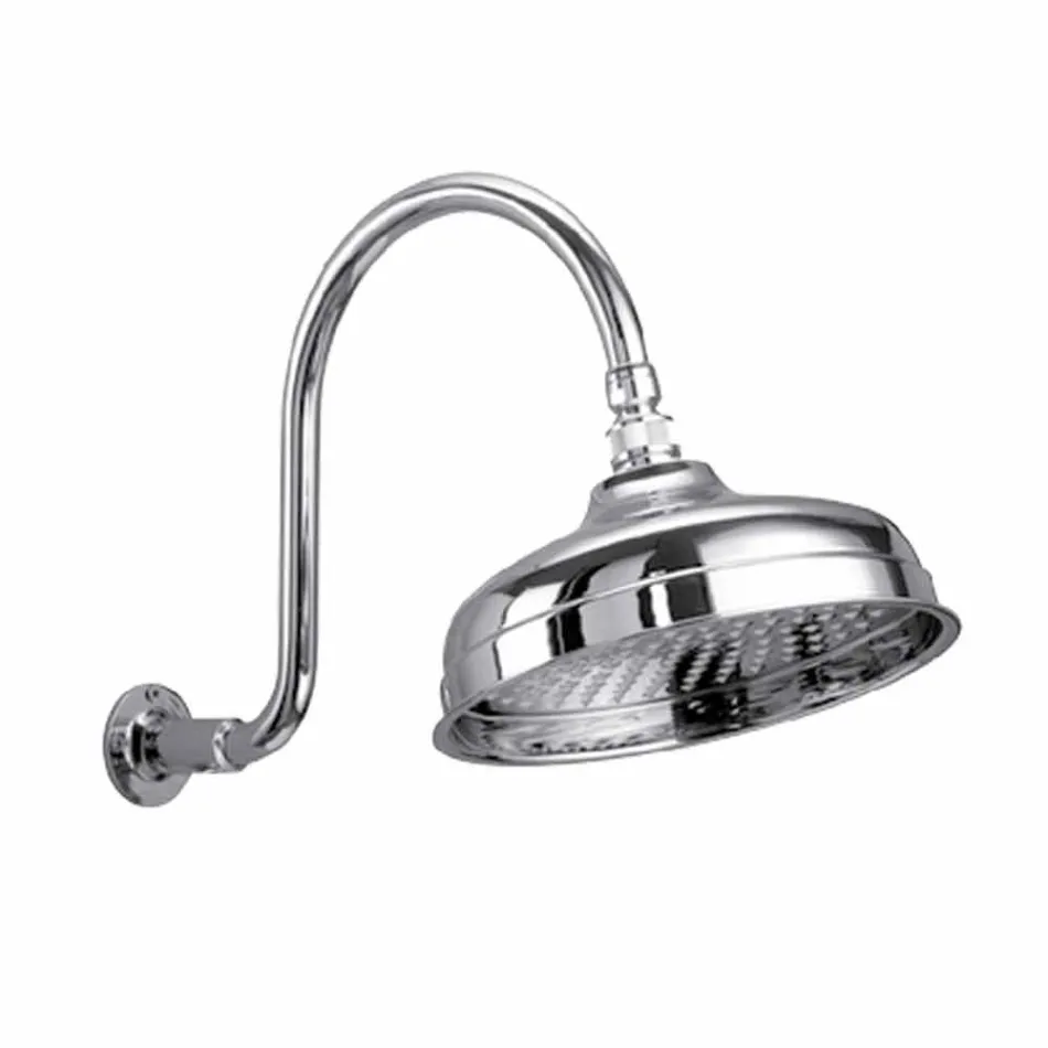 Soffione Doccia in Ottone con Braccio ad Arco Classico Made in Italy - Bisco Viadurini