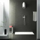 Soffione doccia moderno a parete in Luxolid fatto in Italia, Rubano Viadurini