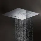 Soffione Doccia Quadrato in Acciaio Inox con Doppio Getto Made in Italy - Nello Viadurini