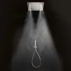 Soffione Doccia Quadrato in Acciaio Inox con Nebulizzatori Made in Italy - Selmo Viadurini