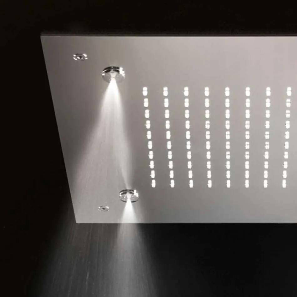 Soffione Doccia Quadrato in Acciaio Inox con Nebulizzatori Made in Italy - Selmo Viadurini