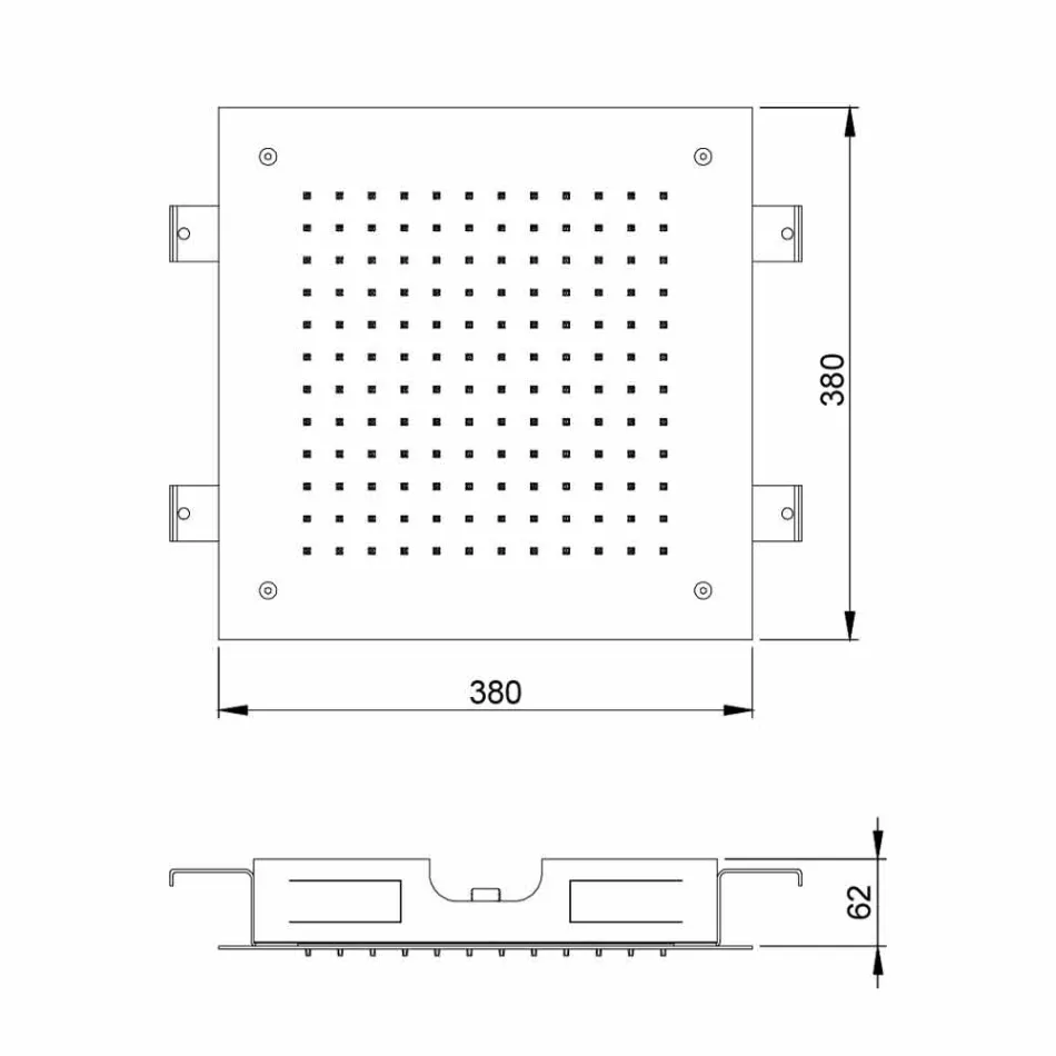 Soffione Doccia Quadrato Monogetto in Acciaio Inox Made in Italy - Getto Viadurini