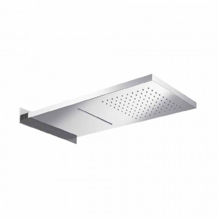 Soffione Doccia Rettangolare in Acciaio Inox da Parete Made in Italy - Anito Viadurini