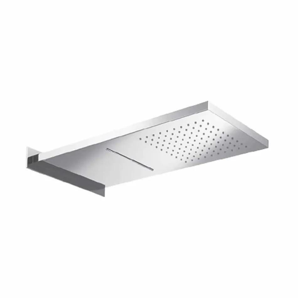 Soffione Doccia Rettangolare in Acciaio Inox da Parete Made in Italy - Anito Viadurini