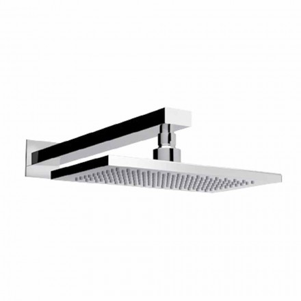 Soffione Monogetto in Acciaio con Braccio Doccia in Ottone Made in Italy - Dardo Viadurini