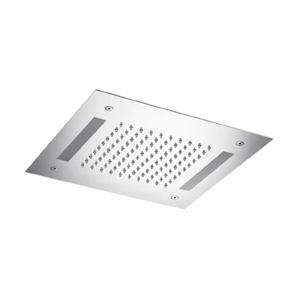 Soffione Monogetto in Acciaio Inox con Cromoterapia a LED Made in Italy - Sauron Viadurini