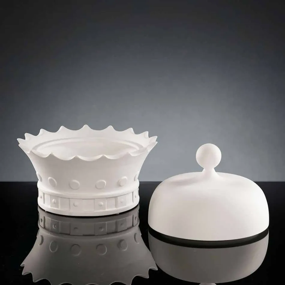 Soprammobile a Forma di Corona in Ceramica Lavorata a Mano Made in Italy - Kingo Viadurini