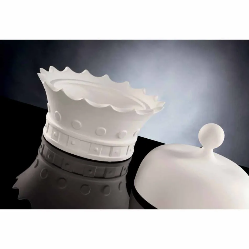 Soprammobile a Forma di Corona in Ceramica Lavorata a Mano Made in Italy - Kingo Viadurini