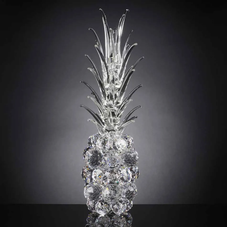 Soprammobile Decorativo a Forma di Ananas in Cristallo Made in Italy - Pineapple Viadurini