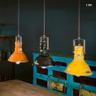 Sospensione a campana industriale in ceramica e metallo Ruth Viadurini