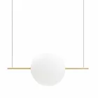 Sospensione Design in Vetro e Ottone con Luce LED, 3 Misure - Alma by Il Fanale Viadurini