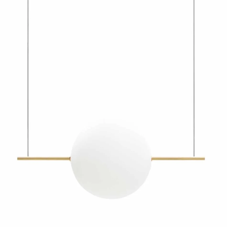 Sospensione Design in Vetro e Ottone con Luce LED, 3 Misure - Alma by Il Fanale Viadurini