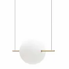 Sospensione Design in Vetro e Ottone con Luce LED, 3 Misure - Alma by Il Fanale Viadurini