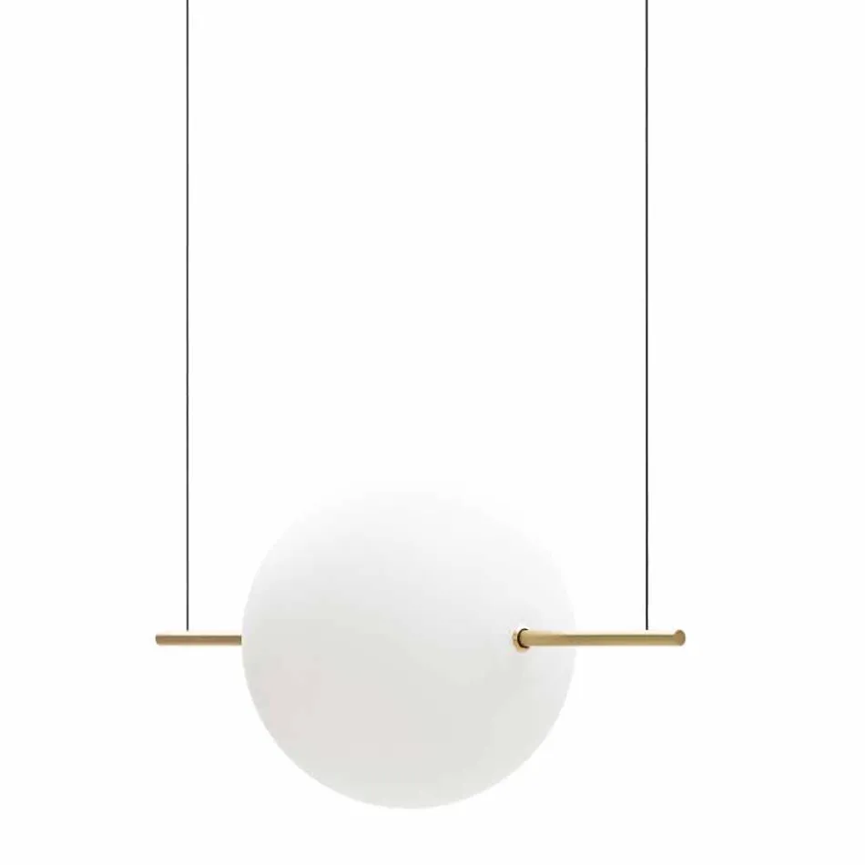 Sospensione Design in Vetro e Ottone con Luce LED, 3 Misure - Alma by Il Fanale Viadurini