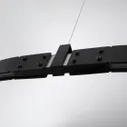 Sospensione di Design Ovale in Alluminio Nero con Sfere e Faretti - Esodo Viadurini