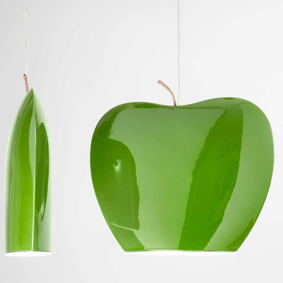 Sospensione in Ceramica di Design a Forma di Mela – Fruits Aldo Bernardi Viadurini